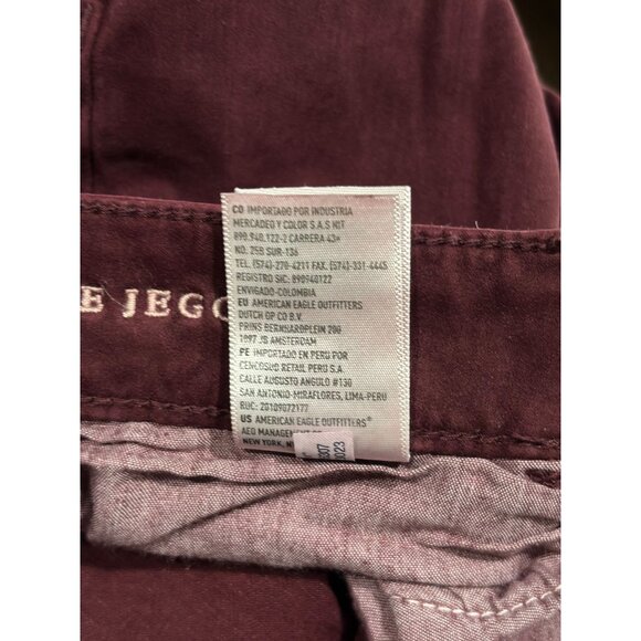 American Eagle Outfitters Womens Super Stretch Hi-Rise Jegging Size 4 Burgundy - Picture 8 of 14